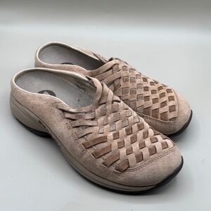 Merrell Womens Primo Weave Tumbleweed Slip On Mules Tan Suede Size 8.5